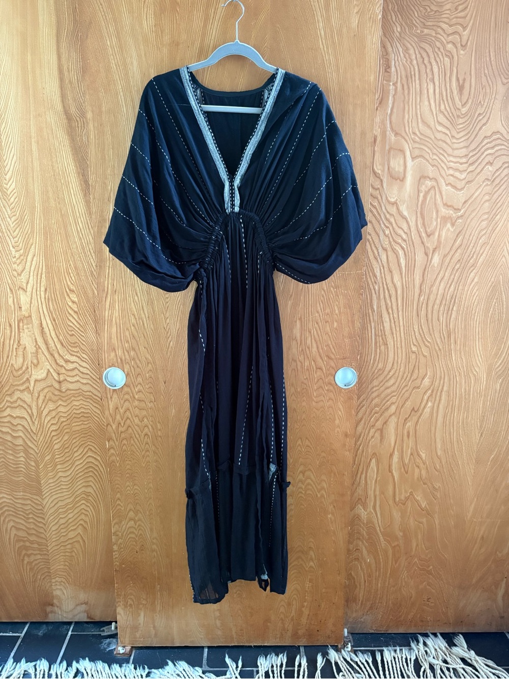Lemlem Black V-Neck Tunic Caftan